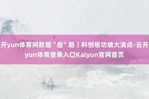 开yun体育网数据“指”路｜科创板功绩大清点-云开yun体育登录入口Kaiyun官网首页