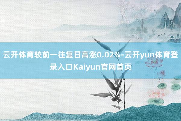 云开体育较前一往复日高涨0.02%-云开yun体育登录入口Kaiyun官网首页