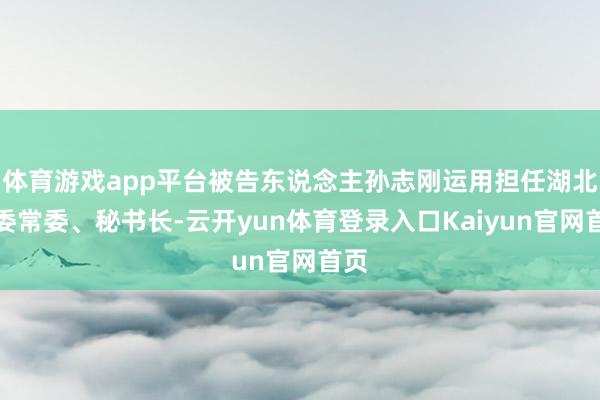 体育游戏app平台被告东说念主孙志刚运用担任湖北省委常委、秘书长-云开yun体育登录入口Kaiyun官网首页