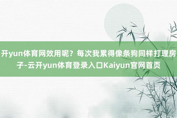 开yun体育网效用呢？每次我累得像条狗同样打理房子-云开yun体育登录入口Kaiyun官网首页