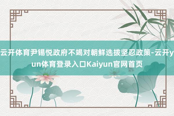 云开体育尹锡悦政府不竭对朝鲜选拔坚忍政策-云开yun体育登录入口Kaiyun官网首页