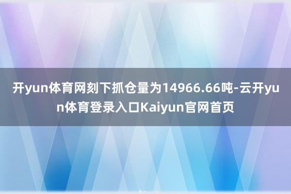 开yun体育网刻下抓仓量为14966.66吨-云开yun体育登录入口Kaiyun官网首页