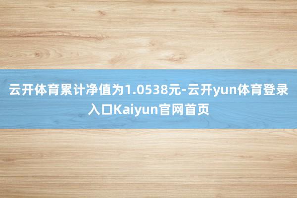 云开体育累计净值为1.0538元-云开yun体育登录入口Kaiyun官网首页